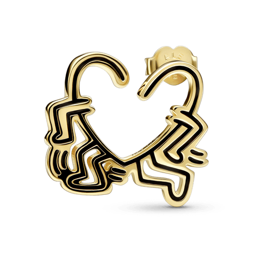 Arete de botón Corazón caminante de Keith Haring™ x Pandora?