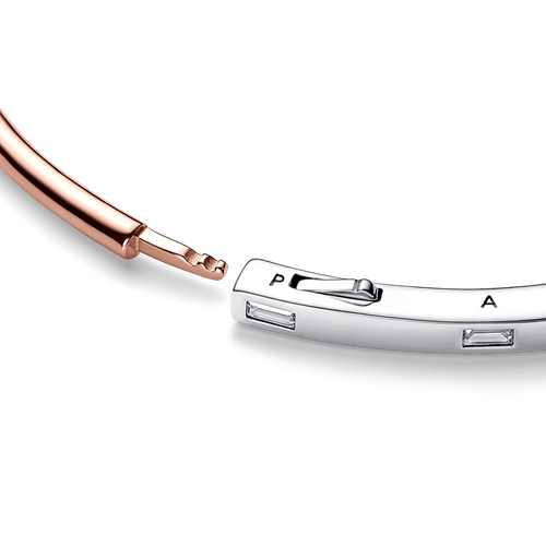 Pulsera en Dos Tonos y Gemas Pandora Signature Recubrimiento en Oro Rosa de 14k | Pandora Plata Esterlina
