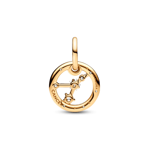 Charm Colgante Zodiaco Cáncer Recubrimiento en Oro de 14k