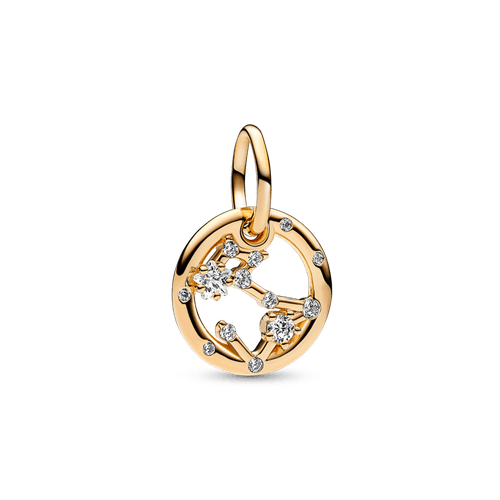 Charm Colgante Zodiaco Piscis Recubrimiento en Oro de 14k