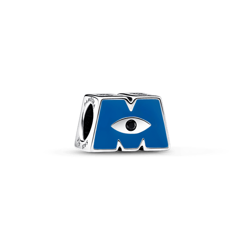 Charm Logotipo M de Monsters, Inc. de Disney Pixar Pandora Plata Esterlina