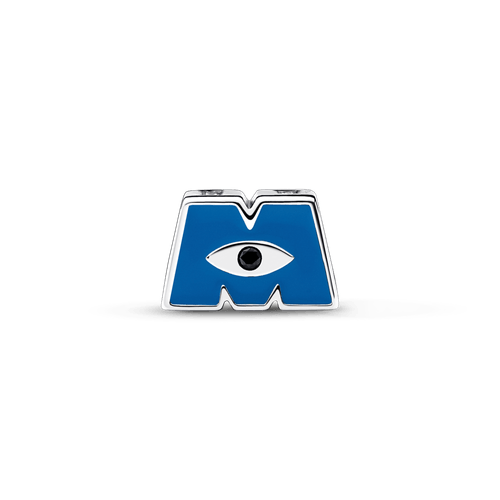 Charm Logotipo M de Monsters, Inc. de Disney Pixar Pandora Plata Esterlina