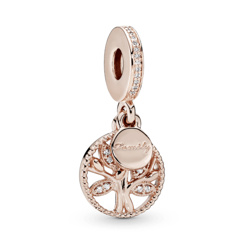 Charm Colgante Generaciones De Familia Recubrimiento en Oro Rosa de 14k
