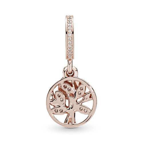 Charm Colgante Generaciones De Familia Recubrimiento en Oro Rosa de 14k