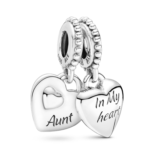 Charm colgante tía y sobrina con corazón dividido