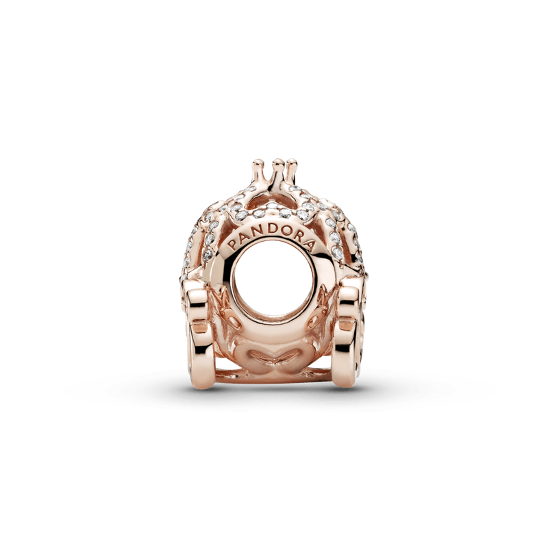 Charm Recubrimiento en Oro Rosa de 14k De Carruaje Brillante