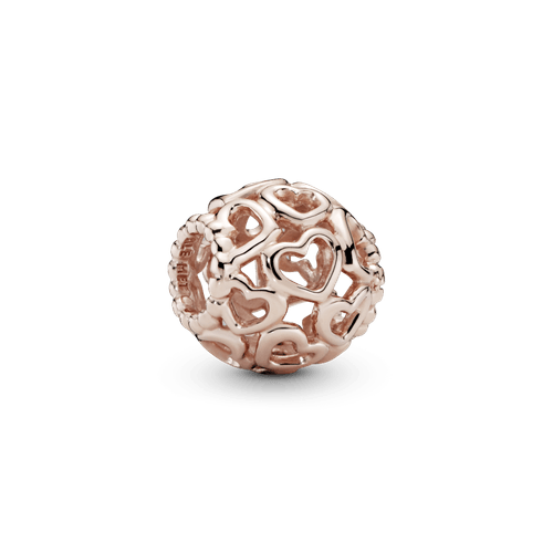 Charm Puro corazón Recubrimiento en Oro Rosa de 14k