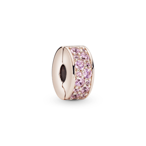 Charm Sujetador de pavé rosa Recubrimiento en Oro Rosa de 14k