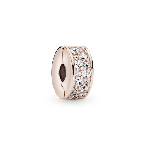 Charm Sujetador de pavé transparente Recubrimiento en Oro Rosa de 14k