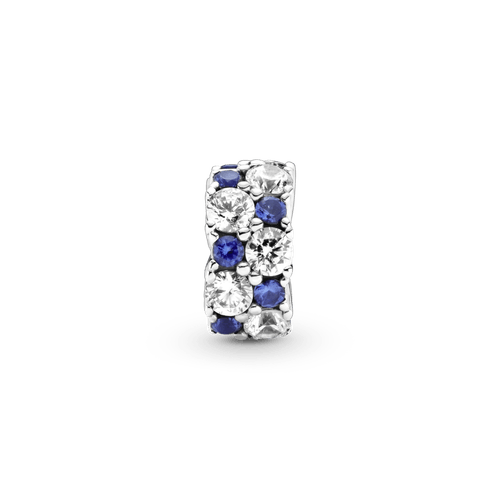 Clip Fijo Transparente Y Azul Brillante