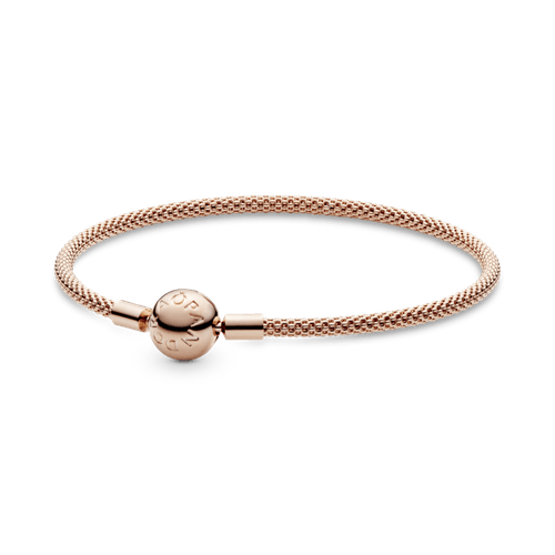 Brazalete de malla Pandora Moments Recubrimiento en Oro Rosa de 14k