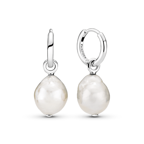 Argollas Perla Cultivada De Agua Dulce Barroca