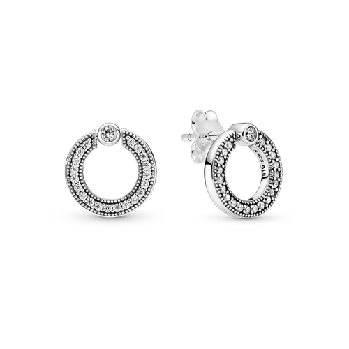 Aros De Botón Reversibles Círculo De Pavé Y Logotipo