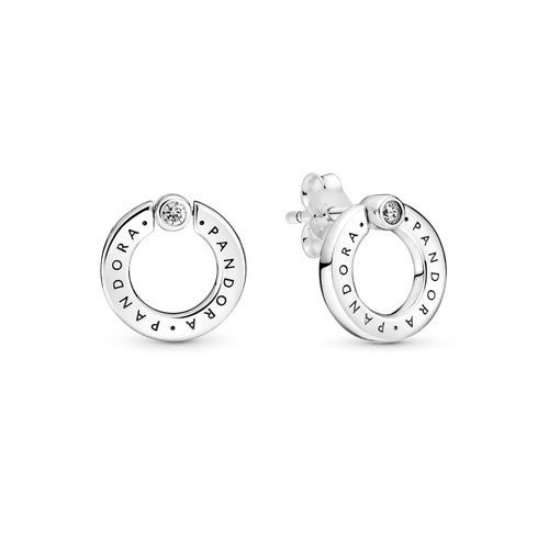 Aros De Botón Reversibles Círculo De Pavé Y Logotipo