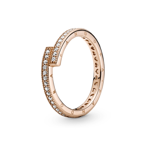 Anillo Sobrepuesto Reluciente Recubrimiento en Oro Rosa de 14k