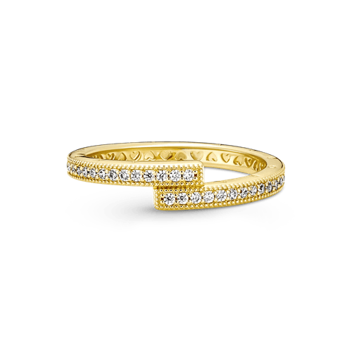 Anillo Sobrepuesto Reluciente Recubrimiento en Oro De 14K
