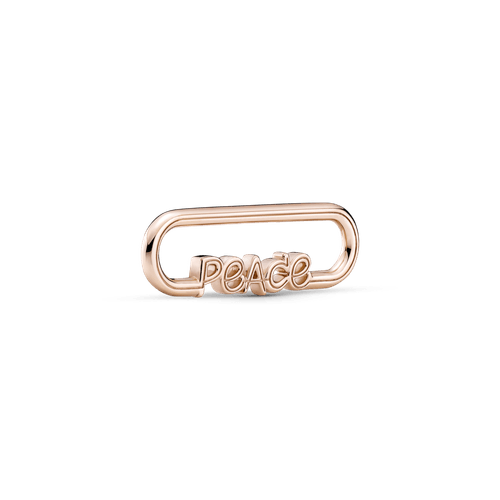 Eslabón De Estilo Con La Palabra Paz Recubrimiento en Oro Rosa De 14K Pandora Me
