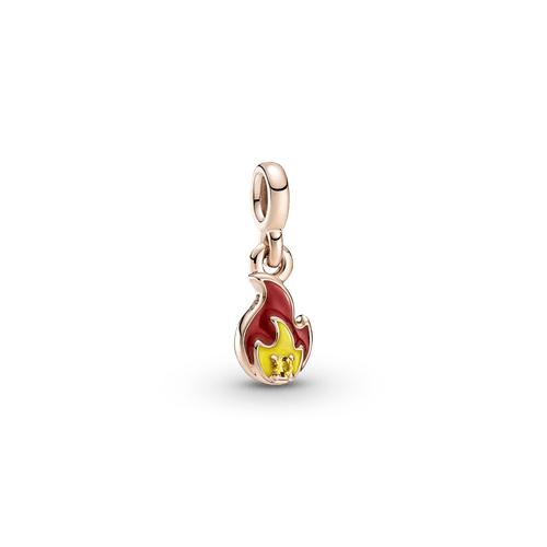 Mini Colgante Flama Llameante Recubrimiento en Oro Rosa De 14K Pandora Me
