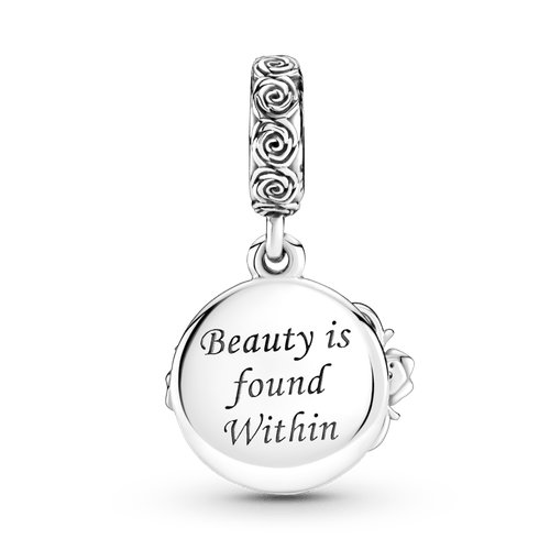 Charm Colgante En Plata De Ley La Bella Y La Bestia Bailando De Disney