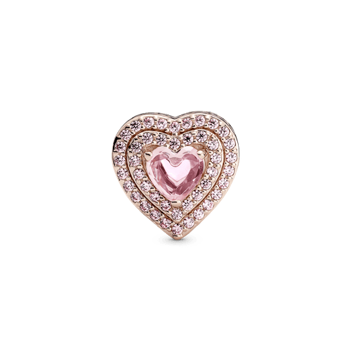Charm Corazon Nivelado Brillante Recubrimiento en Oro Rosa 14k