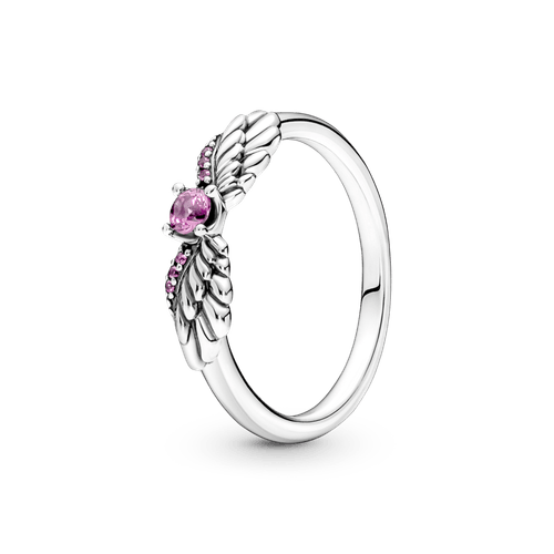 Anillo Alas De Ángel Relucientes En Plata