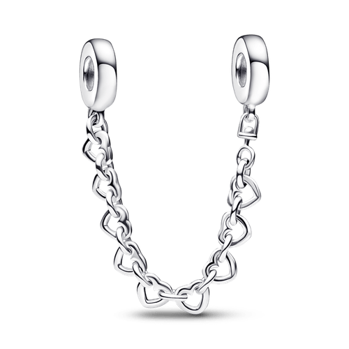 Cadena de seguridad Corazones unidos Pandora Plata Esterlina