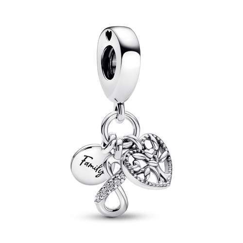 Charm Colgante de familia triple Infinito Pandora Plata Esterlina