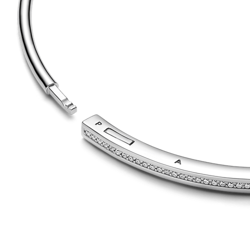 Brazalete rígido I-D Pandora Signature Pandora Plata Esterlina