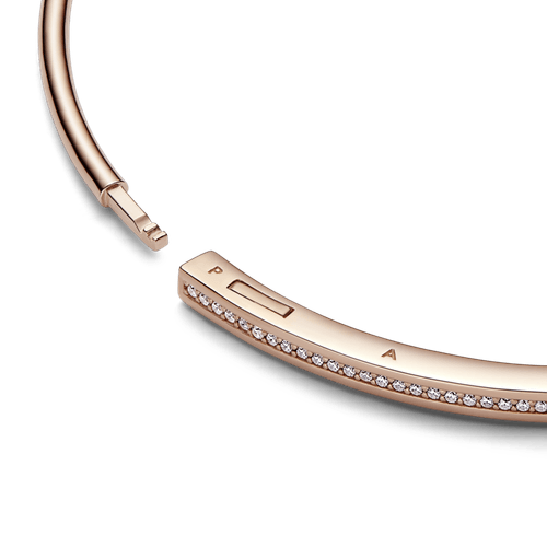 Brazalete rígido I-D Pandora Signature Recubrimiento en Oro Rosa de 14 k