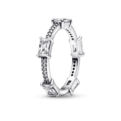 Anillo Barras rectangulares en pavé reluciente Pandora Plata Esterlina