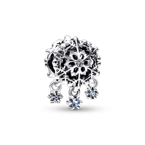 Charm Gota de copo de nieve helada Pandora Plata Esterlina