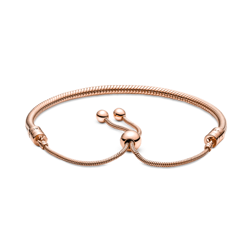 Brazalete Deslizante Diseño Cadena de Serpiente en Oro Rosa 14k