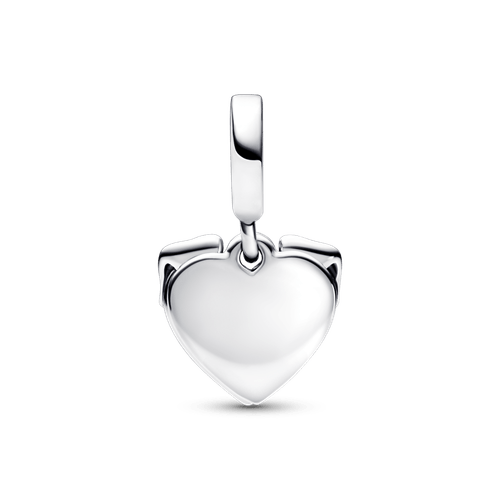 Charm Colgante Doble Corazón y Perro Pandora Plata Esterlina