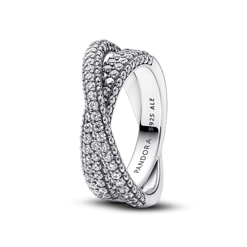 Anillo Doble Cruzado en Pavé de Pandora Timeless