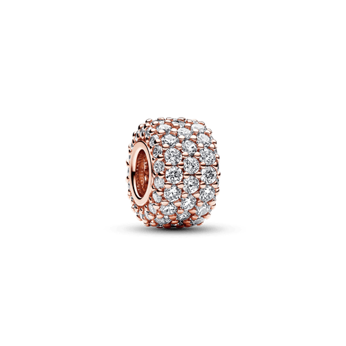Charm Triple Fila de Brillante Pavé Rosa