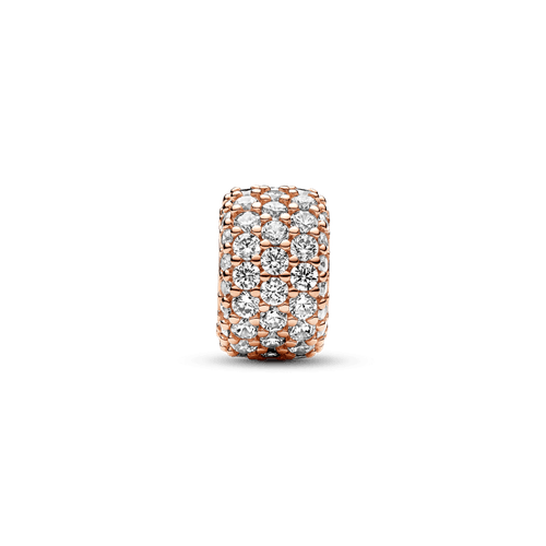 Charm Triple Fila de Brillante Pavé Rosa