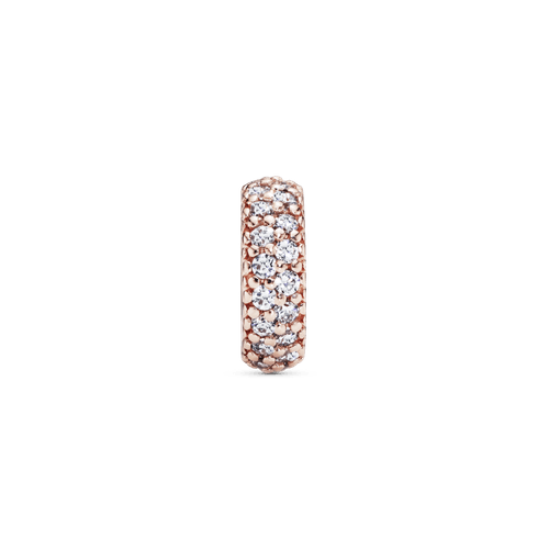 Charm Espaciador Brillante Claro Recubrimiento en Oro Rosa de 14k