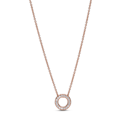 Collar Círculo en Pavé Logotipo de Pandora
