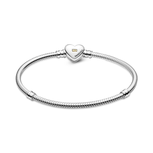 Brazalete Cadena De Serpiente Con Broche De Corazón Dorado Cóncavo Dos Tonos