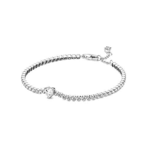 Brazalete En Plata De Ley Corazon Brillante