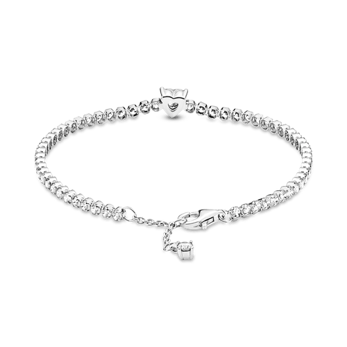 Brazalete En Plata De Ley Corazon Brillante