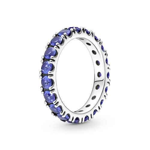 Anillo En Plata De Ley Eternity Brillante Azul