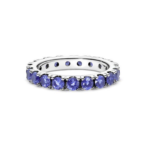 Anillo En Plata De Ley Eternity Brillante Azul