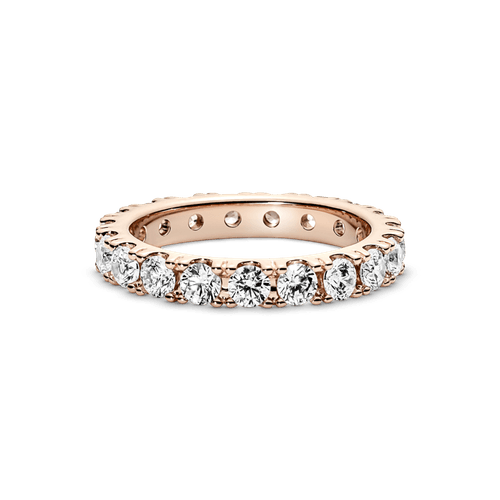 Anillo En Plata De Ley Eternity Brillante Recubrimiento en Oro Rosa 14k