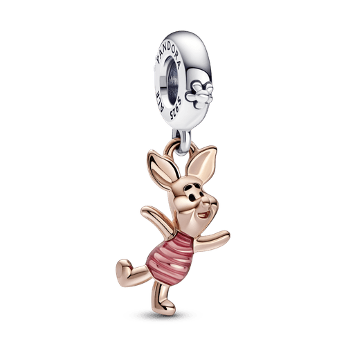 Disney Winnie Pooh, charm colgante Piglet Recubrimiento en Oro Rosa de 14k | Pandora Plata Esterlina