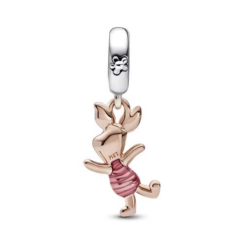 Disney Winnie Pooh, charm colgante Piglet Recubrimiento en Oro Rosa de 14k | Pandora Plata Esterlina