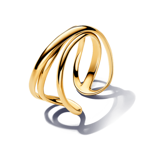 Anillo Abierto Triple Banda Forma Orgánica
