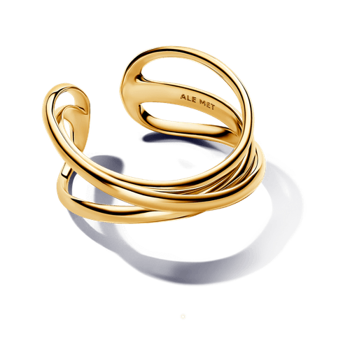 Anillo Abierto Triple Banda Forma Orgánica