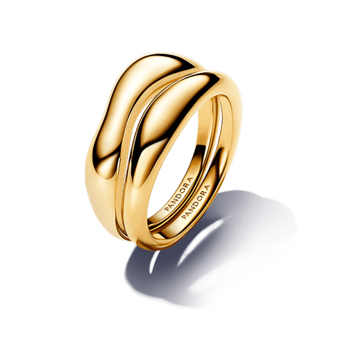 Anillos Combinables Forma Orgánica Oro