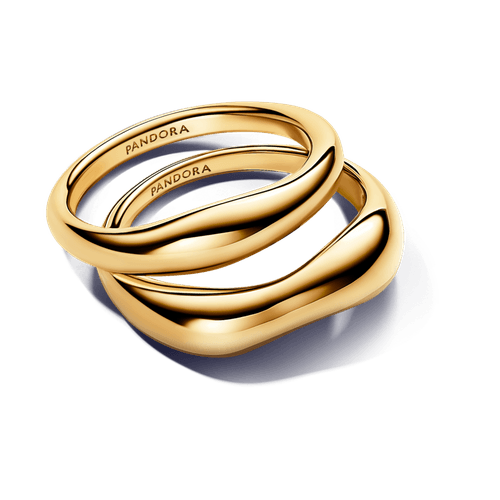 Anillos Combinables Forma Orgánica Oro